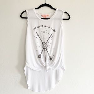 Rebellious One Sheer White Top/Tank Sleeveless.